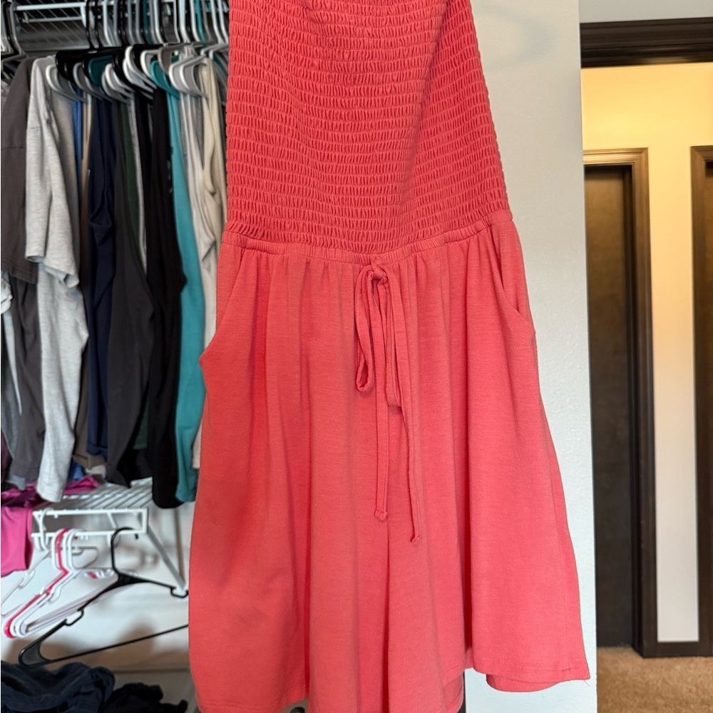 Zenana Coral Strapless Romper